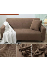 Lycra Stretch Elastic Flexible Washable Square Pattern Triple Jeans Cover Sofa Cover - Swordslife