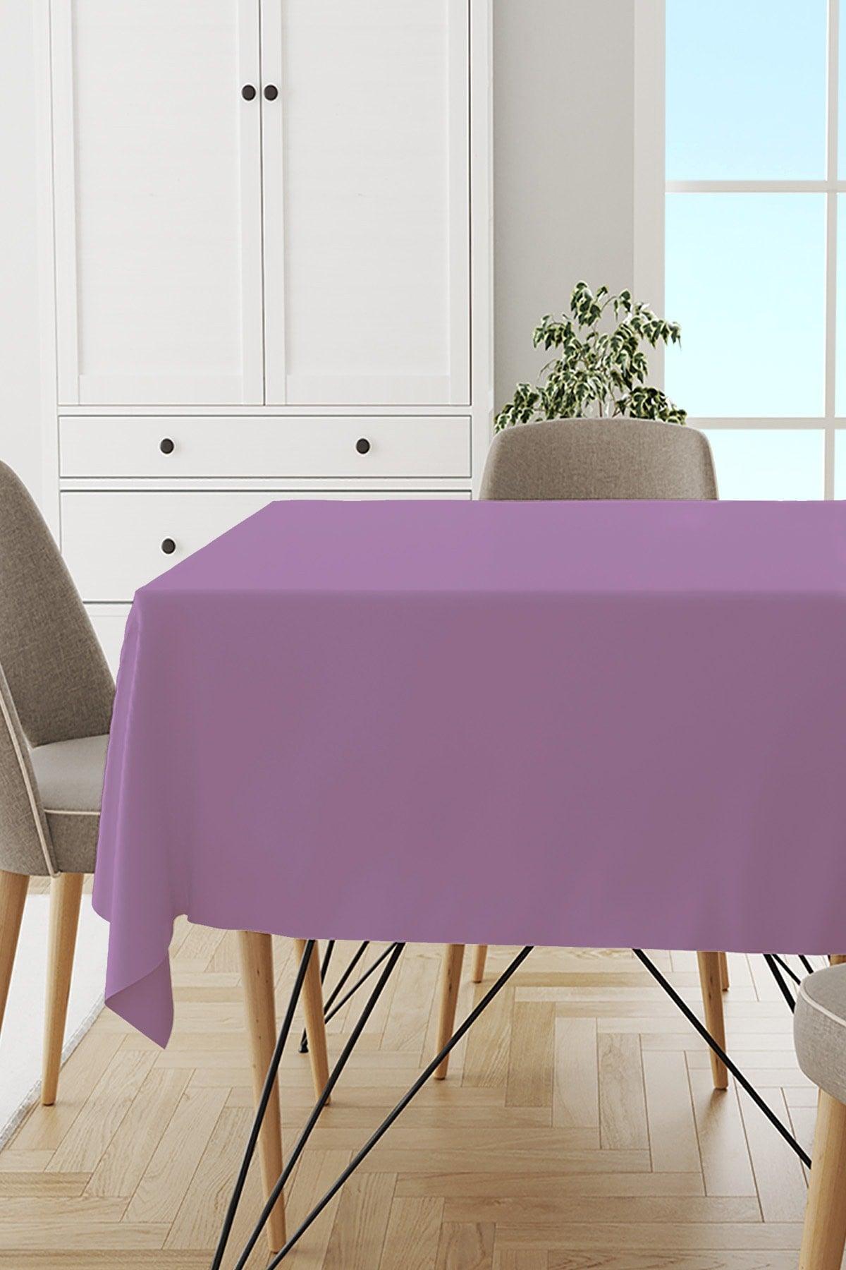 Lilac Plain Table Cloth Thai Feather Velvet Stain Resistant Washable Woven Fabric Plain Solid Color Mso013 - Swordslife