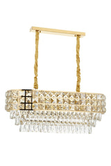 Liliana 80's Yellow Crystal Stone Chandelier Over the Dining Table - Swordslife