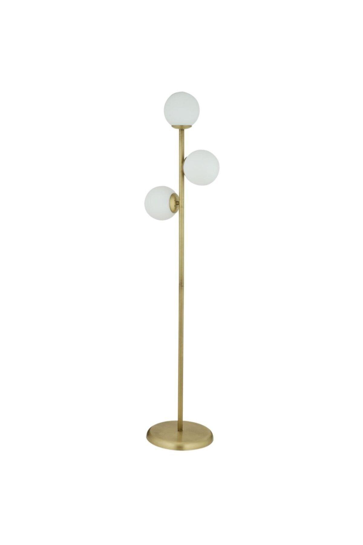 Lily 3 Piece Tumbled White Glass Modern Decorative Design Metal Floor Lamp - Swordslife