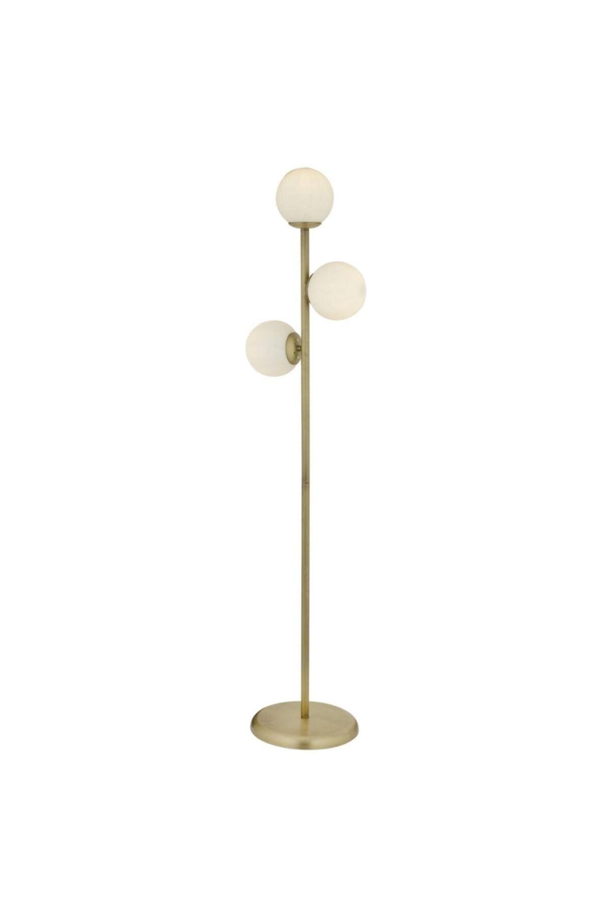 Lily 3 Piece Tumbled White Glass Modern Decorative Design Metal Floor Lamp - Swordslife