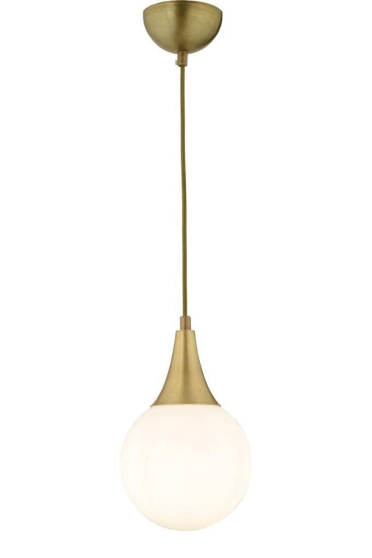 Lina Single Tumbled White Globe Glass Chandelier