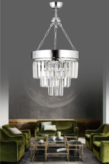 Linda 30 Silver Luxury Crystal Stone Chandelier - Swordslife