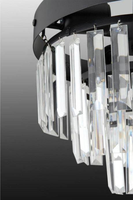 Linda 30 Black Luxury Crystal Stone Chandelier - Swordslife