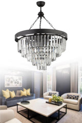 Linda 50's Black Luxury Crystal Stone Chandelier - Swordslife