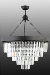 Linda 50's Black Luxury Crystal Stone Chandelier - Swordslife