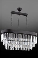 Linda Dining Table Black Crystal Stone Chandelier - Swordslife