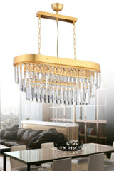 Linda Dining Table Gold Crystal Stone Chandelier - Swordslife