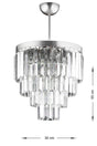 Linsa 30 Cm Crystal Glass Stone Luxury Chandelier - (Silver Gilding) - Swordslife