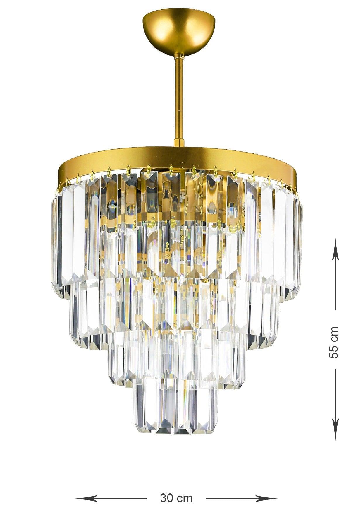 Linsa 30 Cm Crystal Glass Stone Luxury Chandelier - (YELLOW gilding) - Swordslife