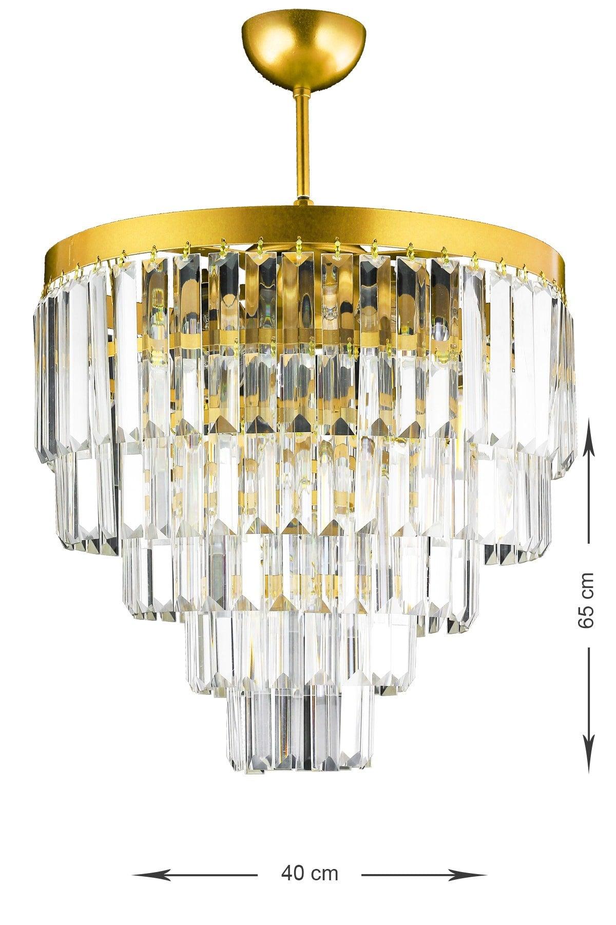 Linsa 40 Cm Crystal Glass Stone Luxury Chandelier - (YELLOW gilding) - Swordslife