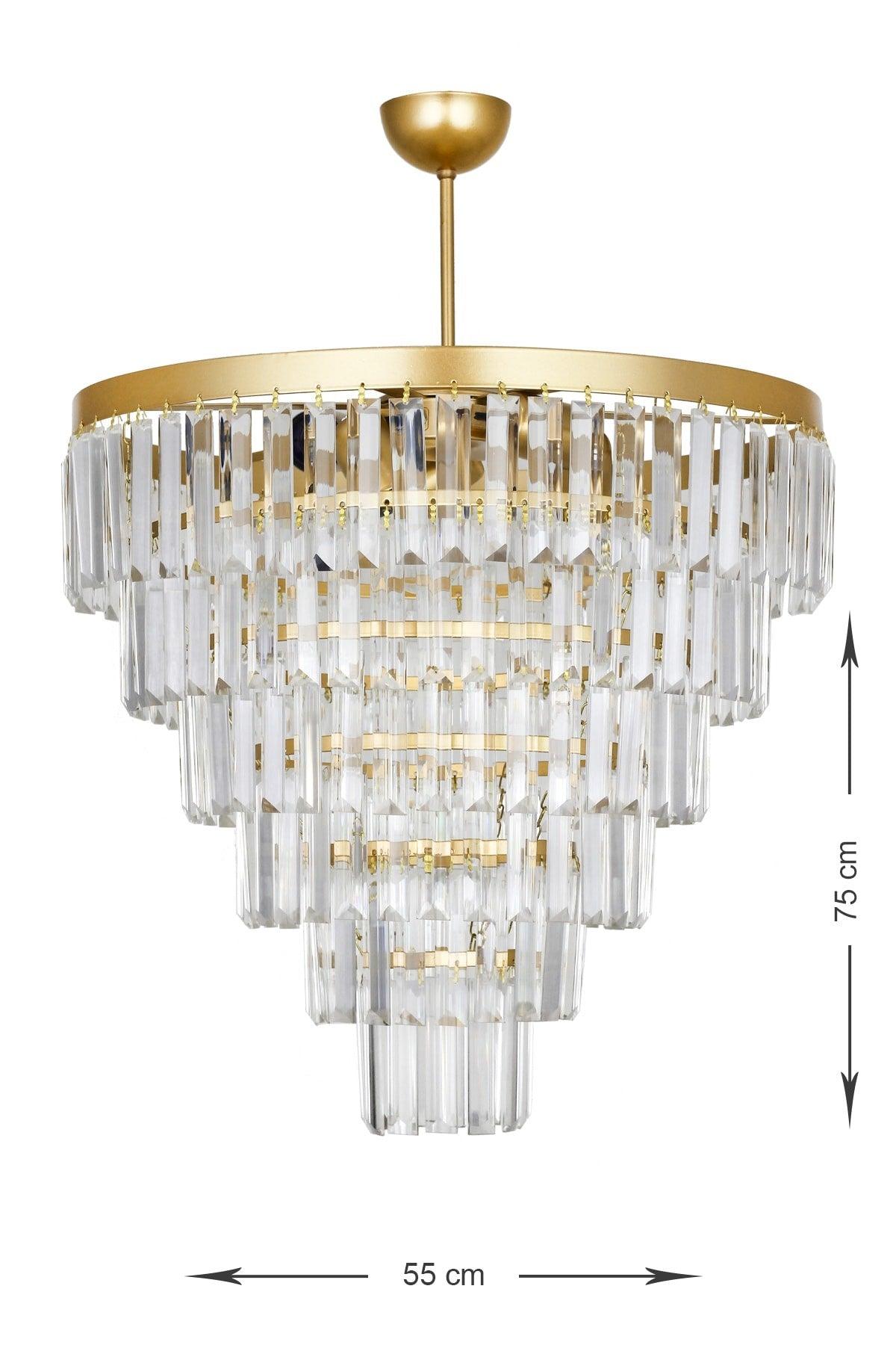 Linsa 55 Cm Crystal Glass Stone Luxury Chandelier