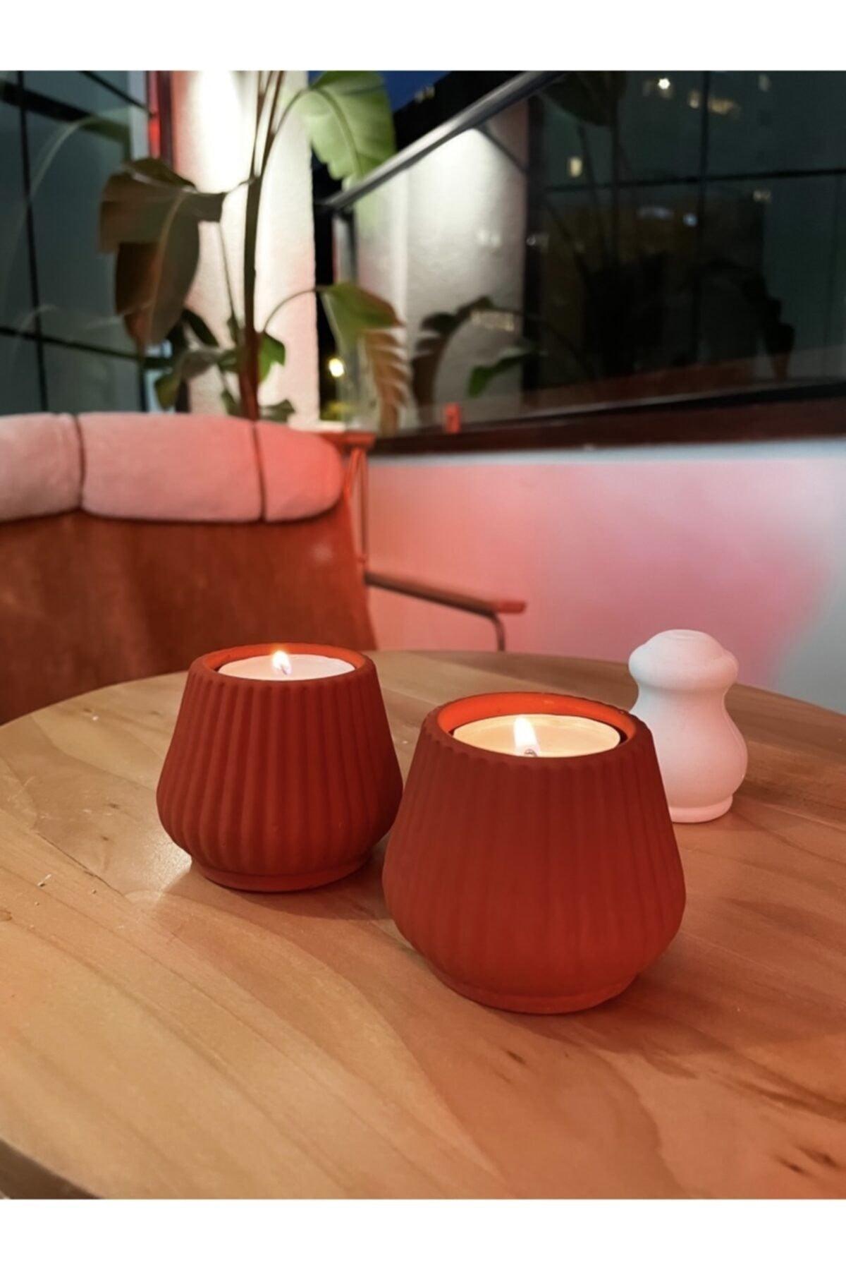 Liny 2 Pcs Terracotta Tealight Candle Holder. - Swordslife