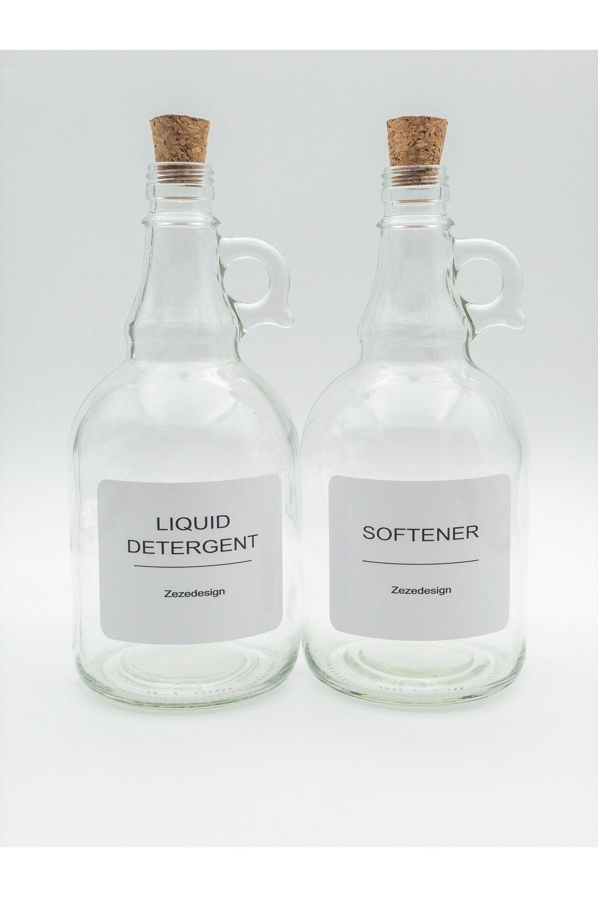 Liquid Detergent Bottle And Softener Bottle Cork Cap 1000ml - Swordslife