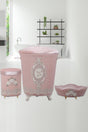 Lisa Powder 3 Piece Velvet Bathroom Dirty Laundry Basket Set - Swordslife