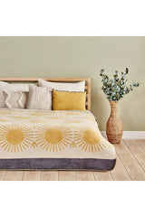 Liya Cotton Double Blanket Mustard (180x220 Cm) - Swordslife