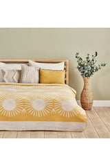 Liya Cotton Double Blanket Mustard (180x220 Cm) - Swordslife