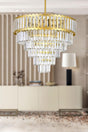 Lora 55 Cm Luxury Chandelier with Crystal Glass Stone - (Yellow Gilding) - Swordslife