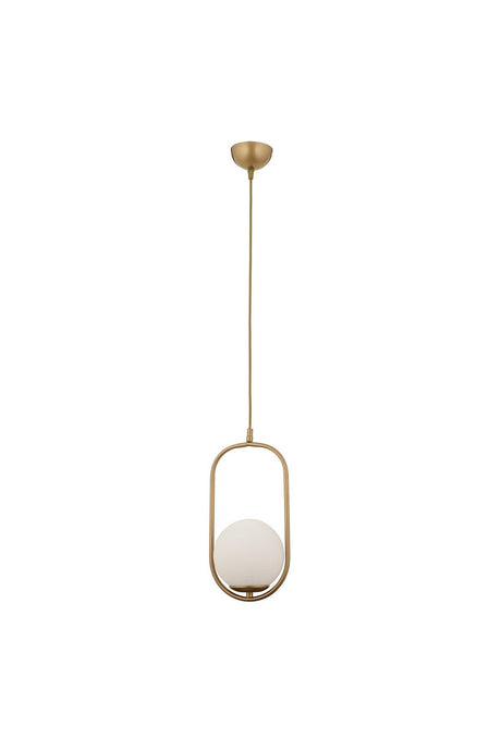 Lorin Single Tumbled Pendant Lamp Modern with White Glass