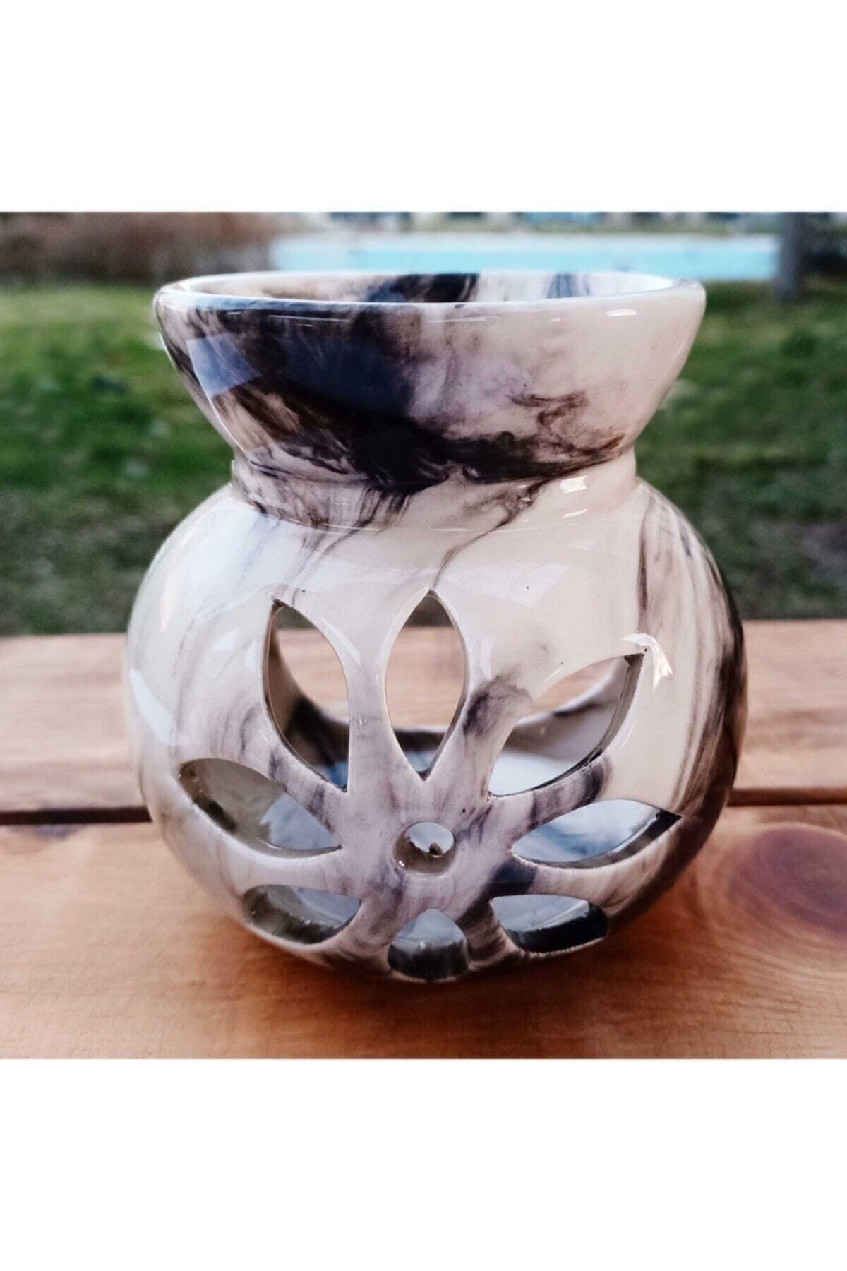 Lotus Patterned Marbling Ceramic Censer - Swordslife