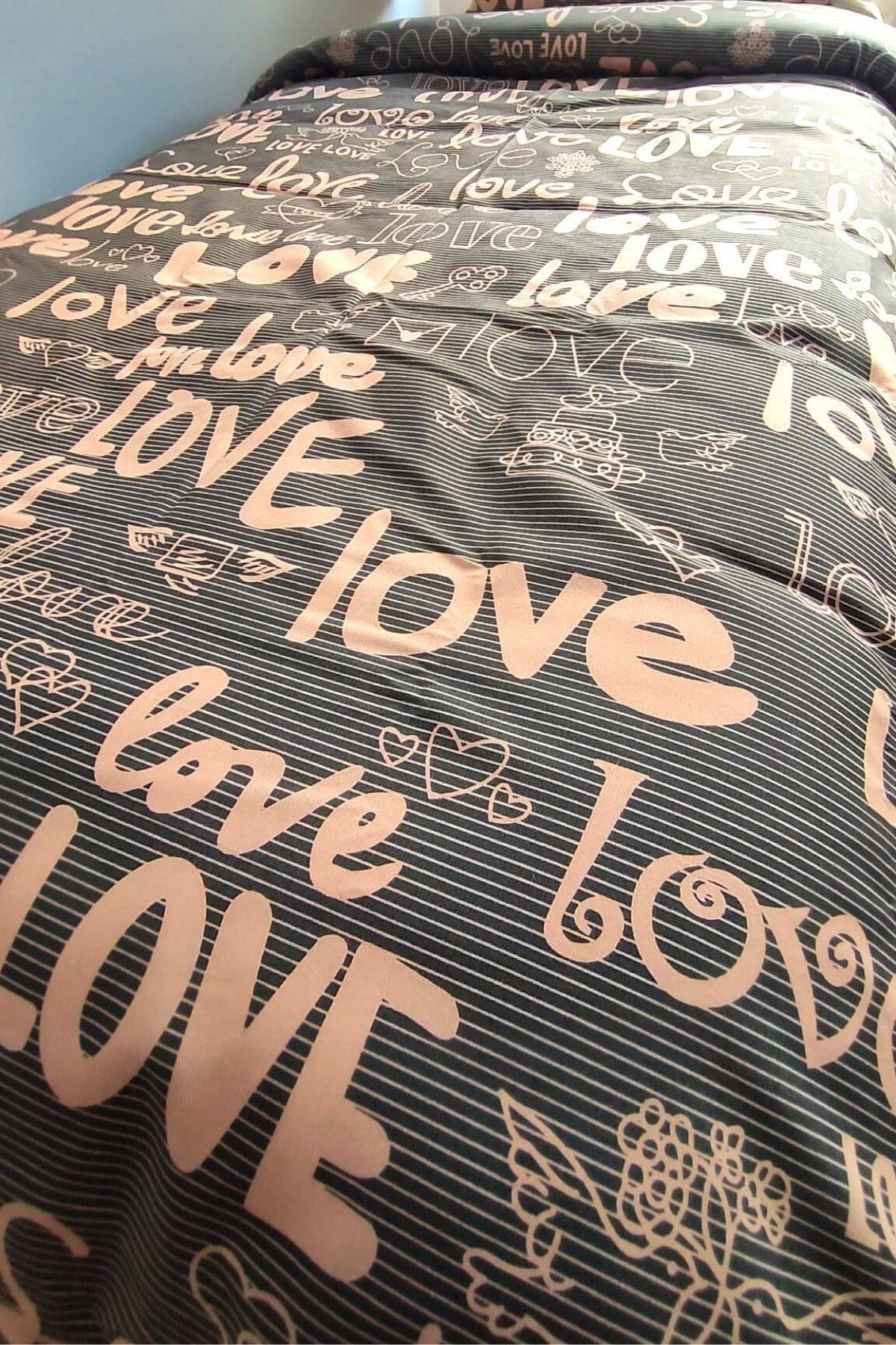 Love Printed Elastic Bed Linen Single Duvet Cover Set - Swordslife