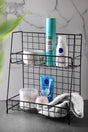 Luxury 2-Tier Stainless Steel Matte Black Bathroom Kitchen Shelf - Multi-Purpose Organizer Shelf Organizer - Swordslife