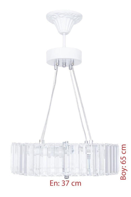 Luxury Diamond 37 Cm White Chandelier