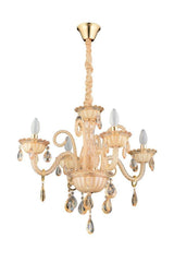 Lux Glass Arm 4 Piece Cream Chandelier - Swordslife