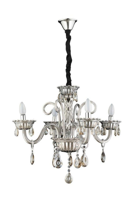 Lux Glass Arm 4 Smoked Chandelier - Swordslife