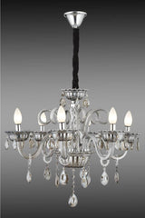 Lux Glass Arm 6 Piece Smoked Crystal Stone Chandelier - Swordslife