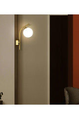 Luxury Tumbled Modern White Globe Glass Single Wall Sconce - Swordslife