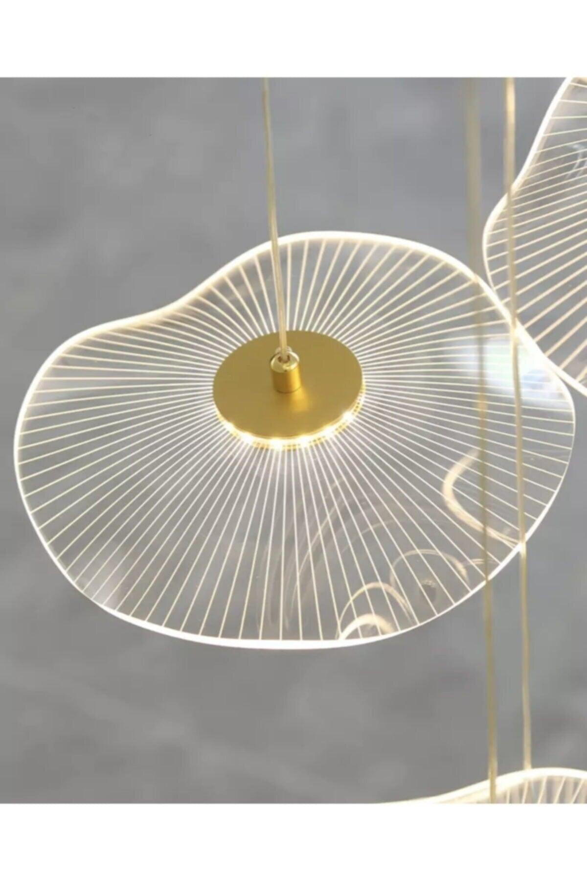 Luxury Exclusive Triple Round Pendant Lamp Led Chandelier Jellyfish Gold Yellow Led Chandelier - Swordslife