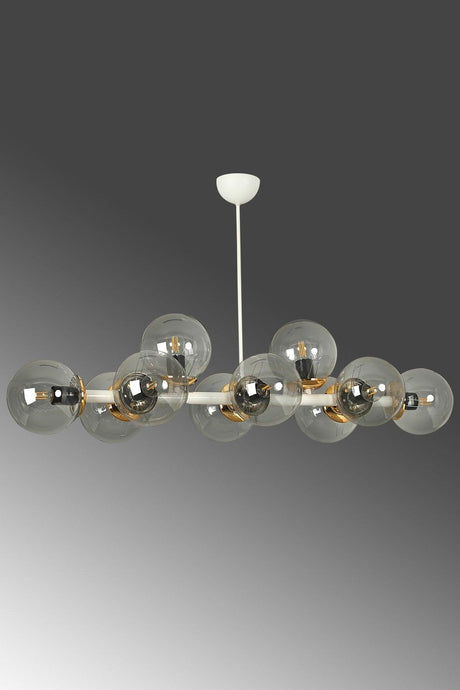 Luxury Modern Design White 10 Smoked Globe Glass Chandelier - Swordslife