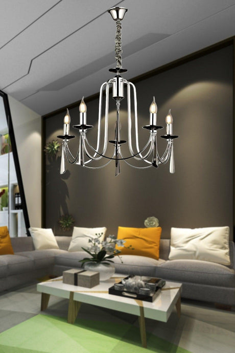 Luxury Modern Elegance Countess Pendant Lamp Chandelier Chrome 5 Countess Chandelier - Swordslife