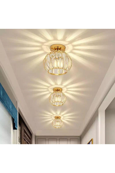 Luxury Plafonyer Gold Crystal Stone Chandelier