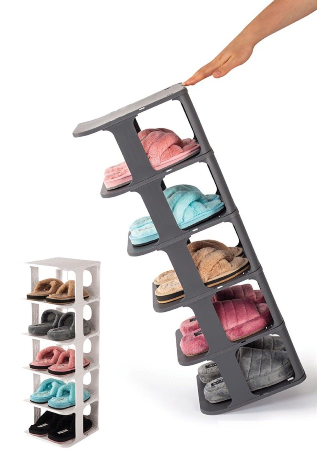 Luxury Shoe Rack Organizer Portable 5 Tiers Multi Tier Shoe Rack White - Swordslife