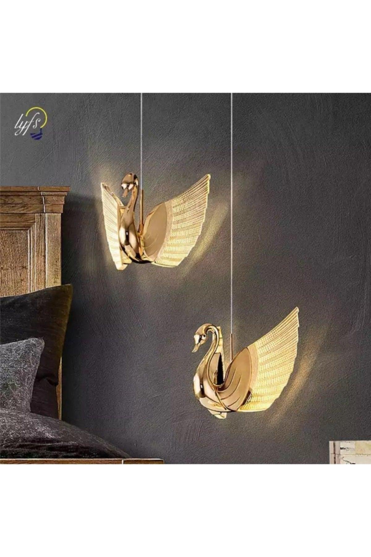 Luxury Stylish Design Design Swan 3 Piece Crystal Chandelier Gold Led Chandelier - Swordslife