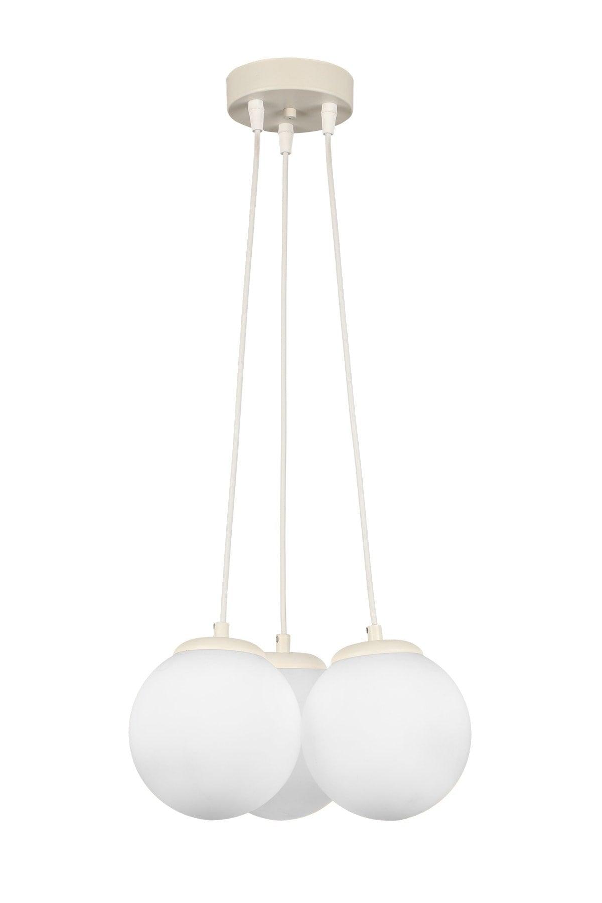 Malta 3rd Chandelier White White Glass - Swordslife