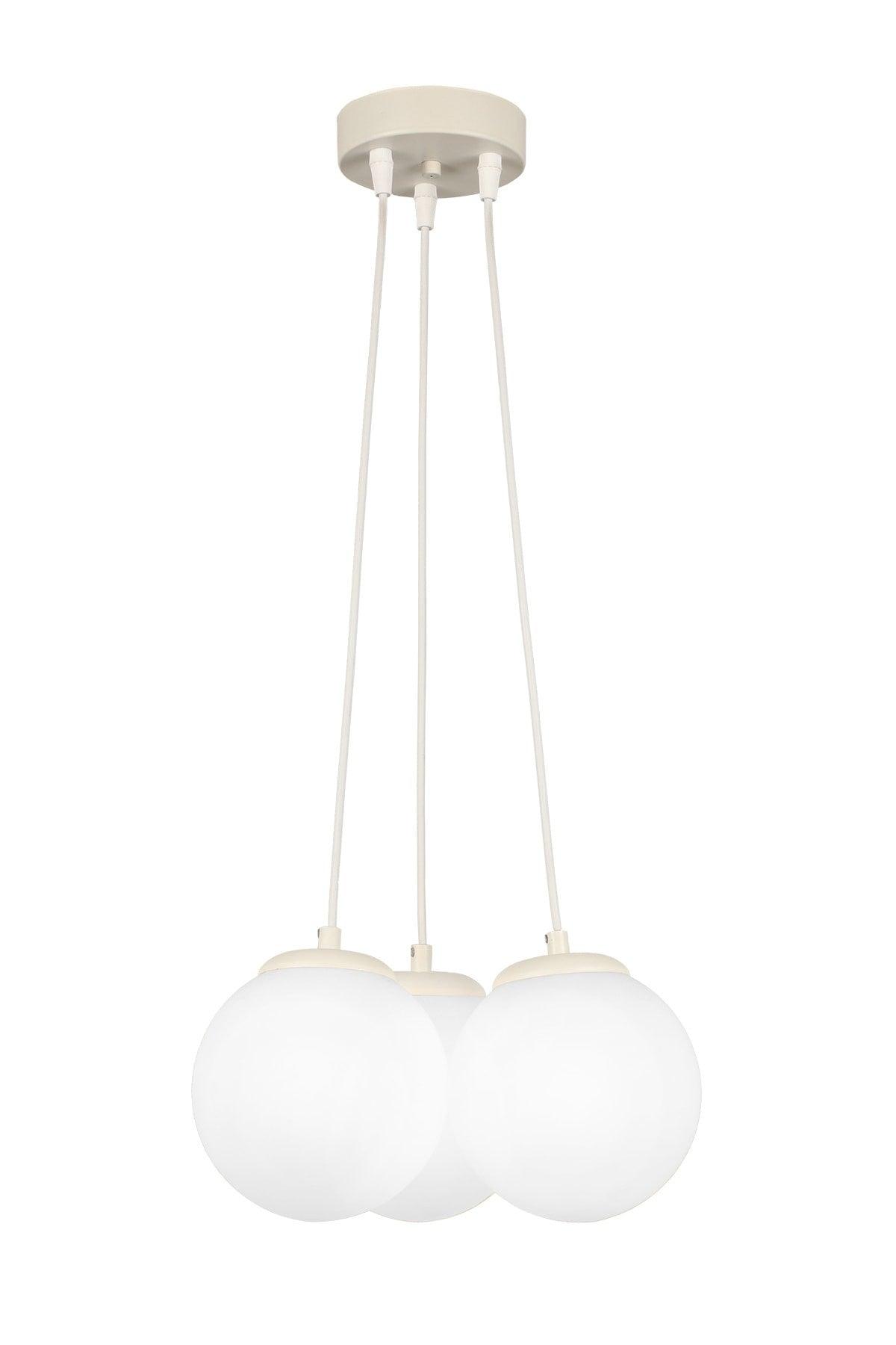 Malta 3rd Chandelier White White Glass - Swordslife