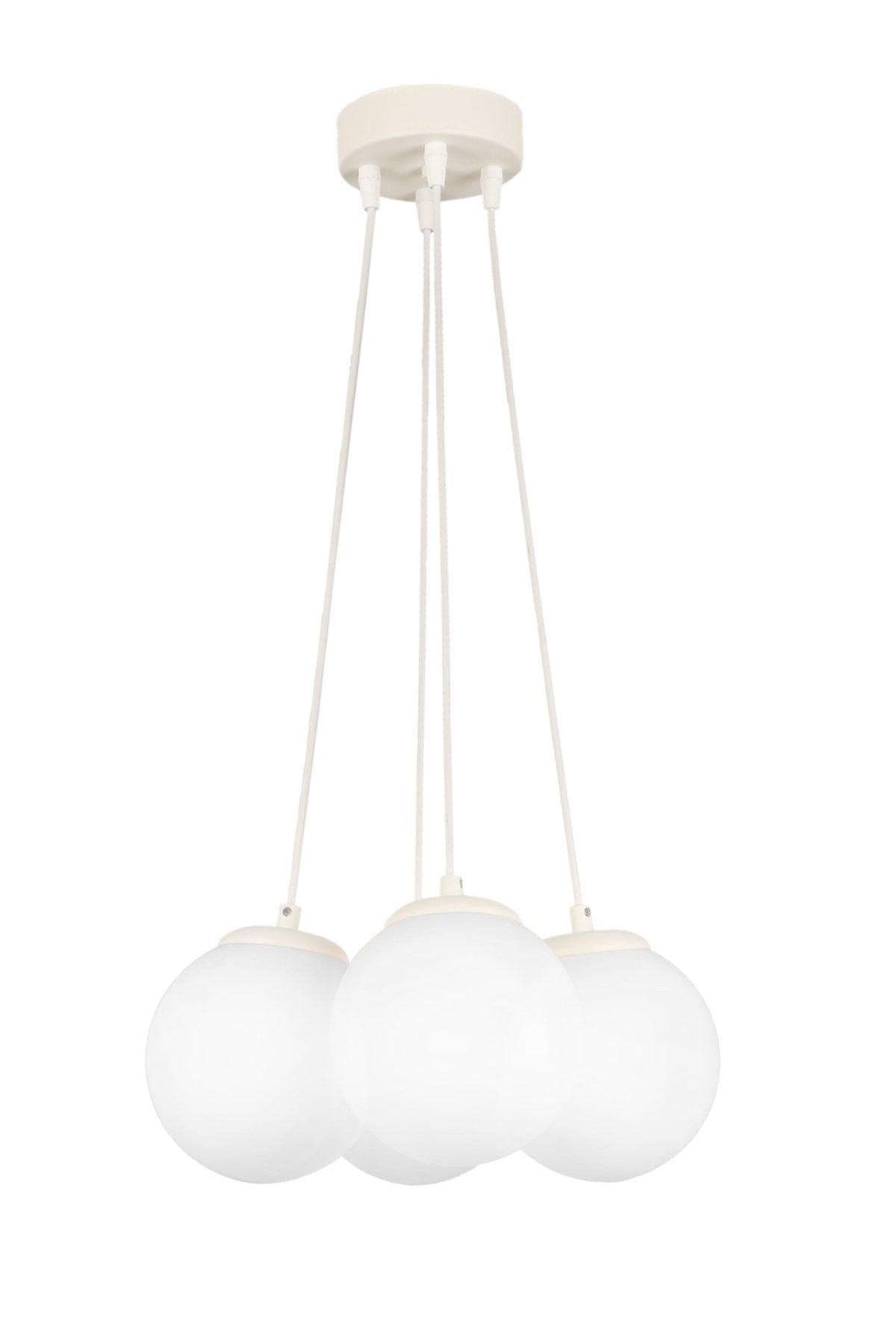 Malta 4th Chandelier White White Glass - Swordslife