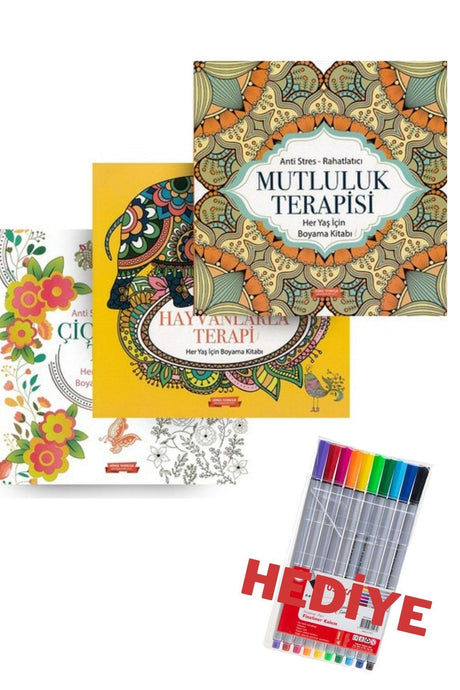 Mandala Coloring Set for Adults - 3 Books and 10 Pencils - Swordslife