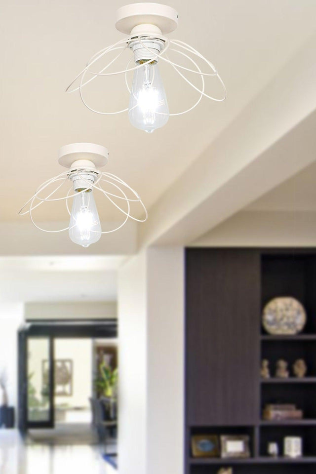 Mango Single White Ceiling Mount Chandelier - Swordslife