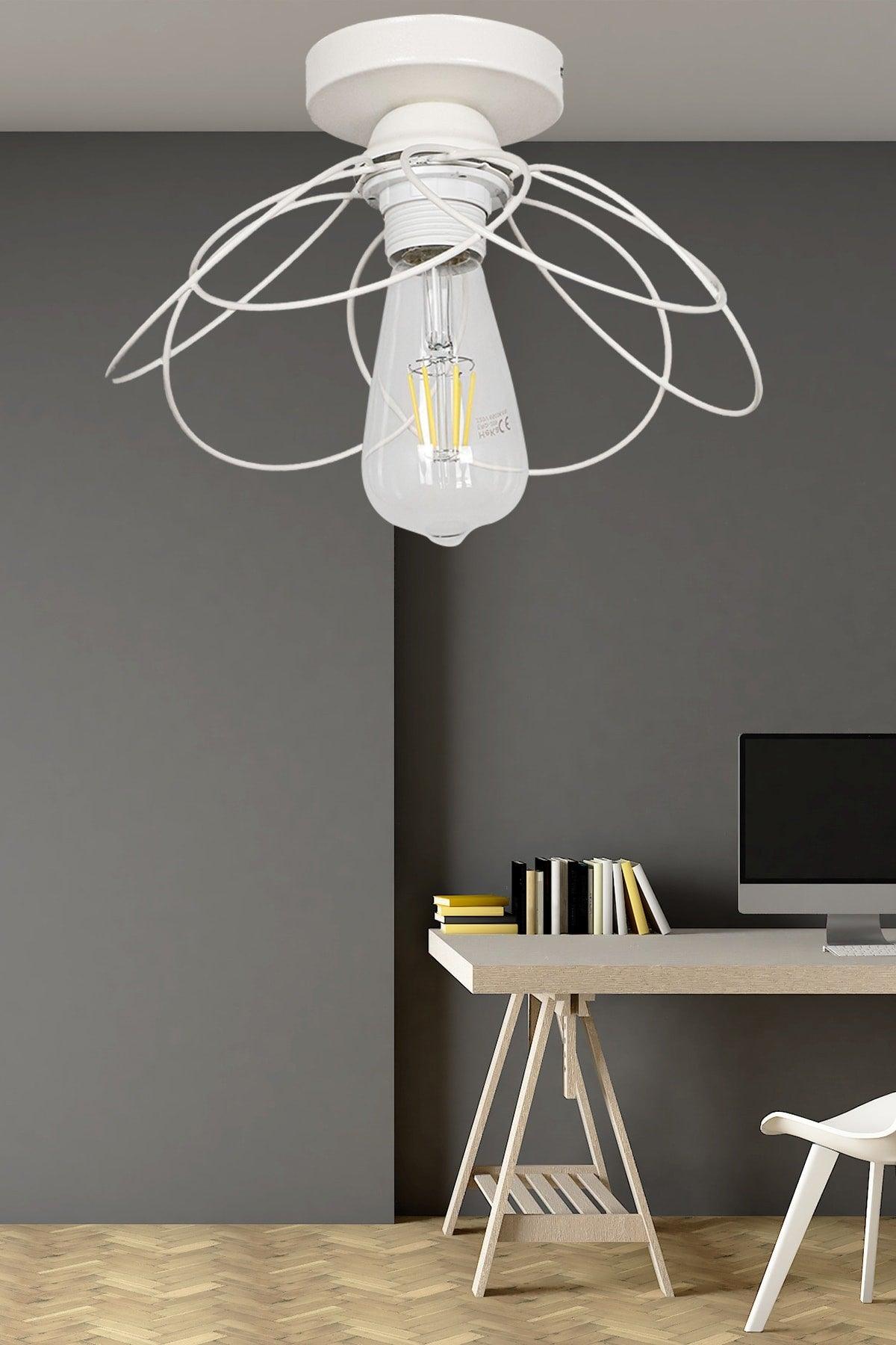 Mango Single White Ceiling Mount Chandelier - Swordslife