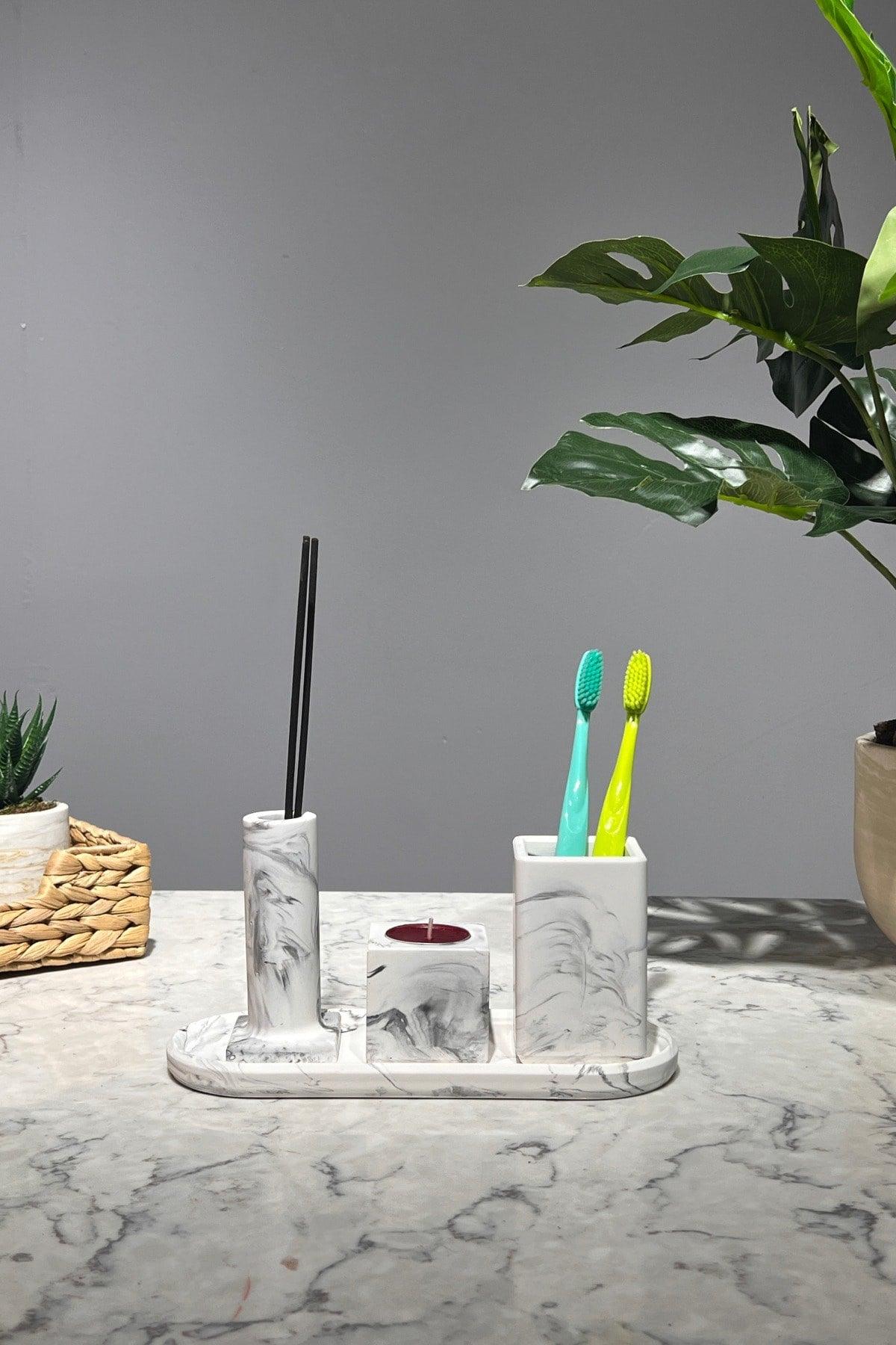 Marble Series Toothbrush Bathroom Set