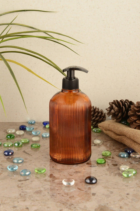 Deniz Glass Liquid Soap Dispenser Single-amber