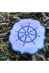 Marine Steering Wheel Embroidered Presentation Napkin 1 pcs - Swordslife