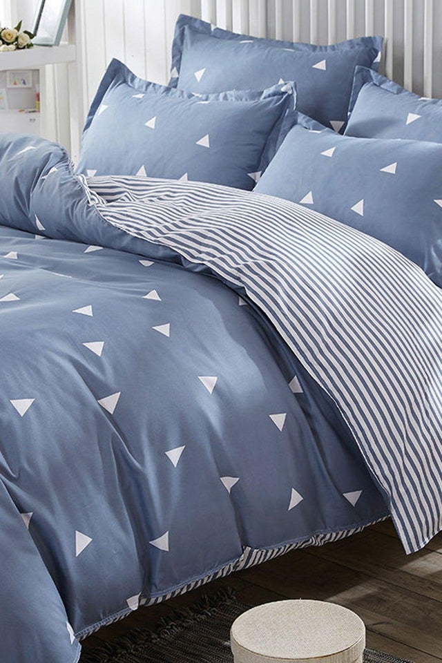 Mature Duvet Cover Set Double Triangle K.CloudBlue - Swordslife