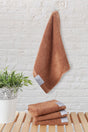 Mauro 100% Organic Cotton 4 Pcs Hand Towel (30X30) - Brown - Swordslife