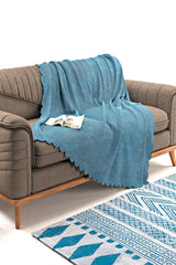 Blue Double Sided Non-Slip Chenille Single Sofa Cover - Swordslife