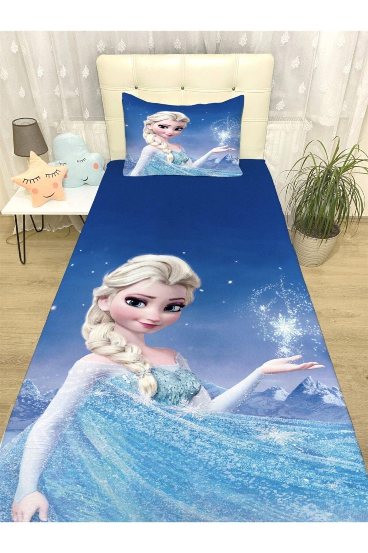 Blue Elsa Patterned Bedspread and Pillow - Swordslife